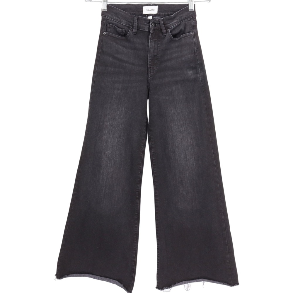 FRAME Womens Le Palazzo Crop High Rise Wide Leg Jeans Raw Size 25 Tilt Wash